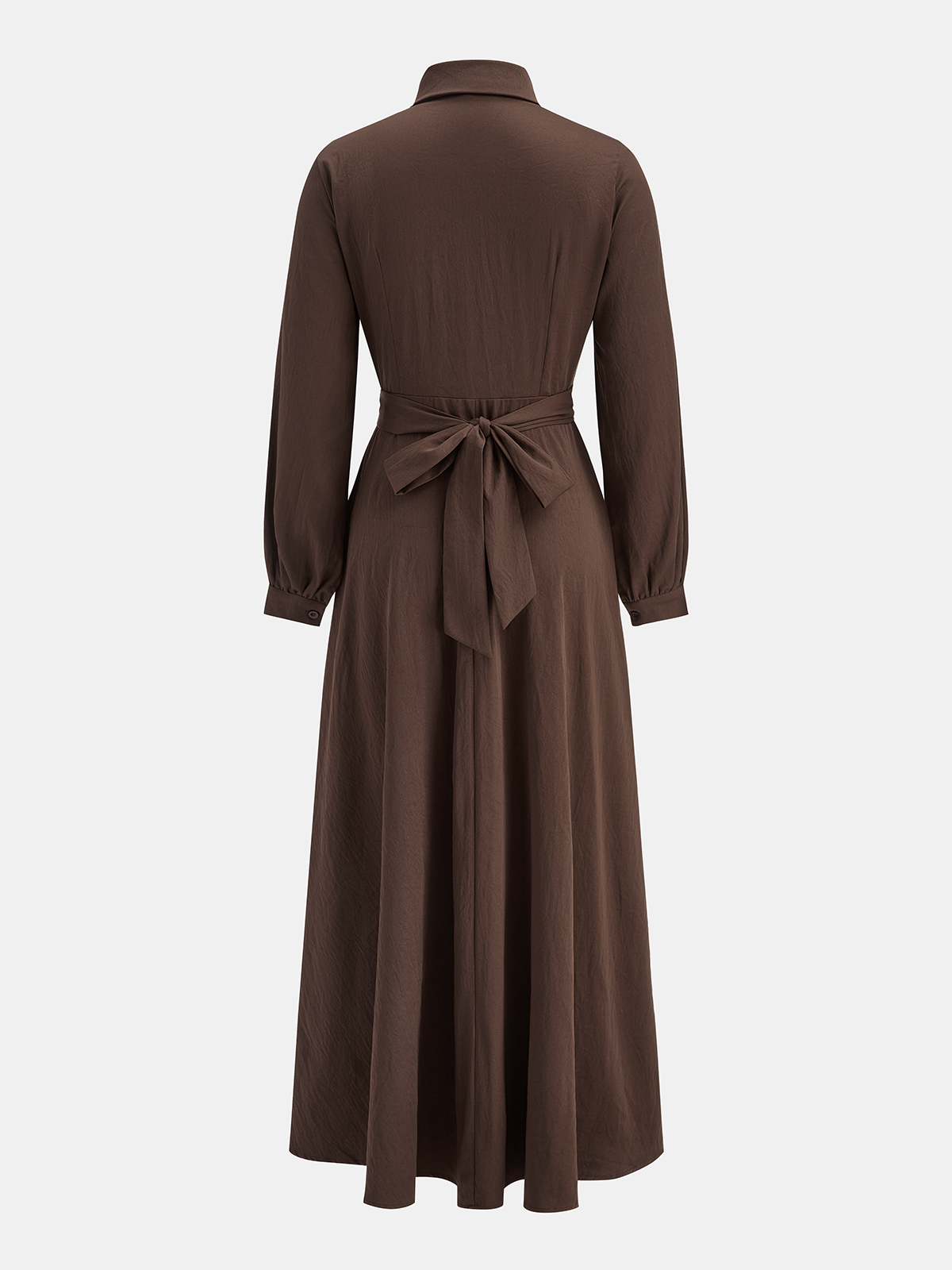 Wrap-Front Tie-Back Shirt Dress