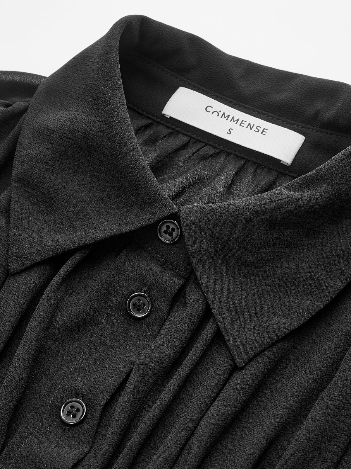 Chemise à manches longues semi-transparente à empiècements côtelés