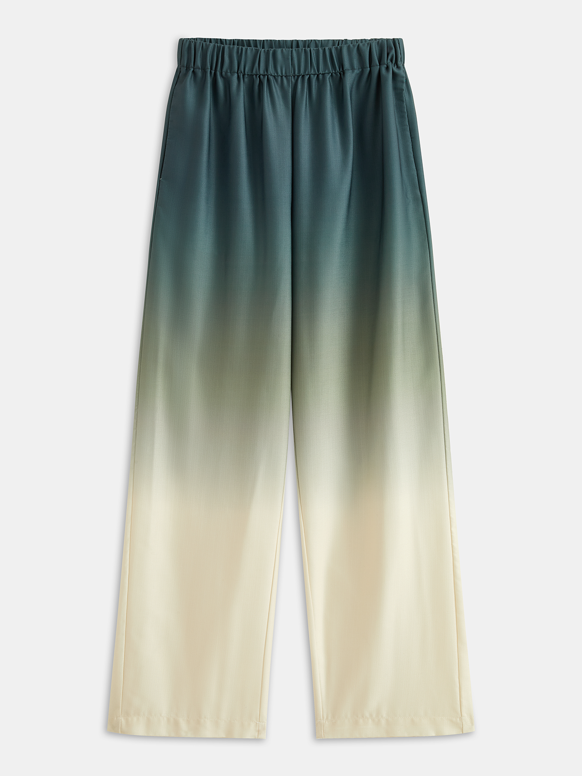 Ombre V-Neck Blouse and Casual Pants Set