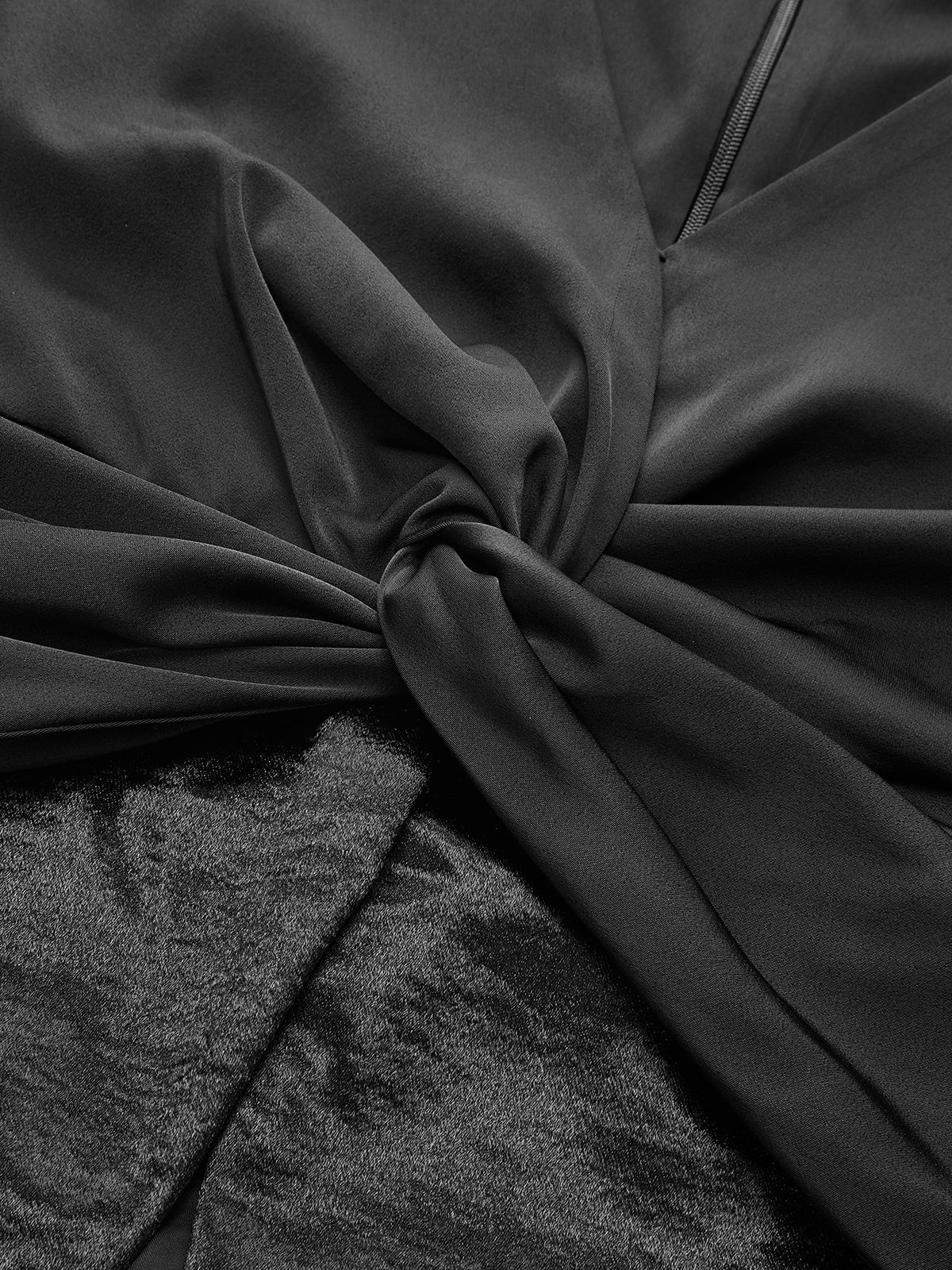 Satin Twisted Front Cropped Blouse