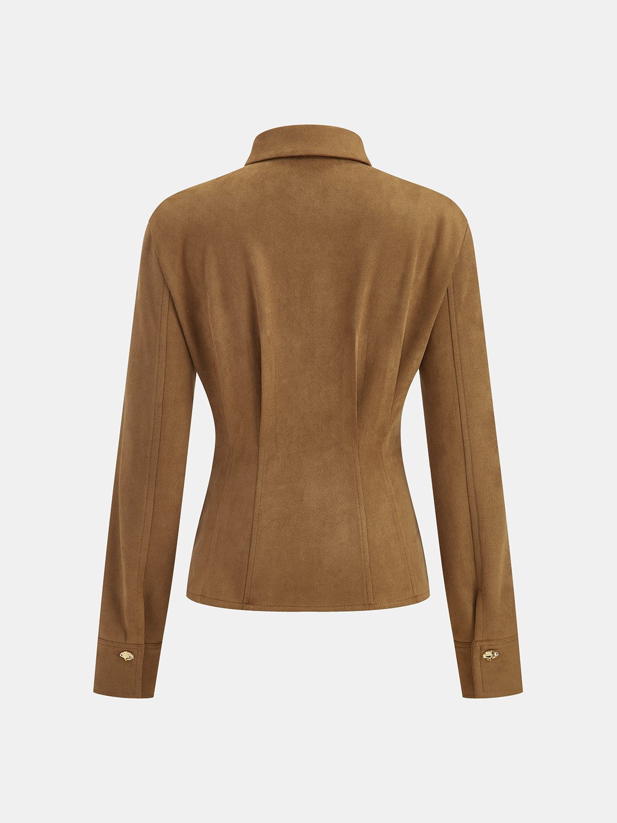 Chemise Plissée Col Effet Daim