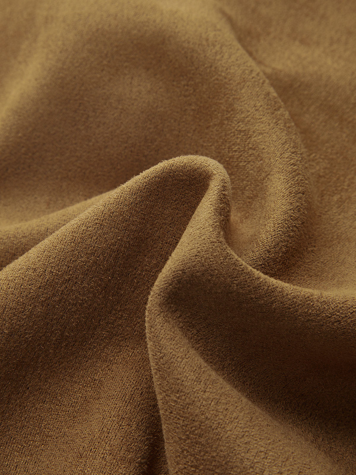 Pleat Collared Suede Effect Shirt