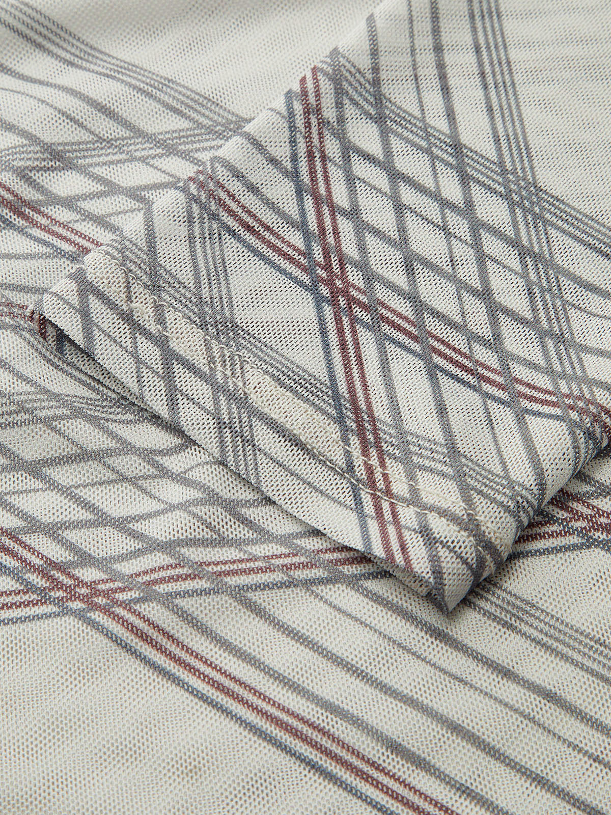 Striped Semi-Sheer Long Sleeve Blouse