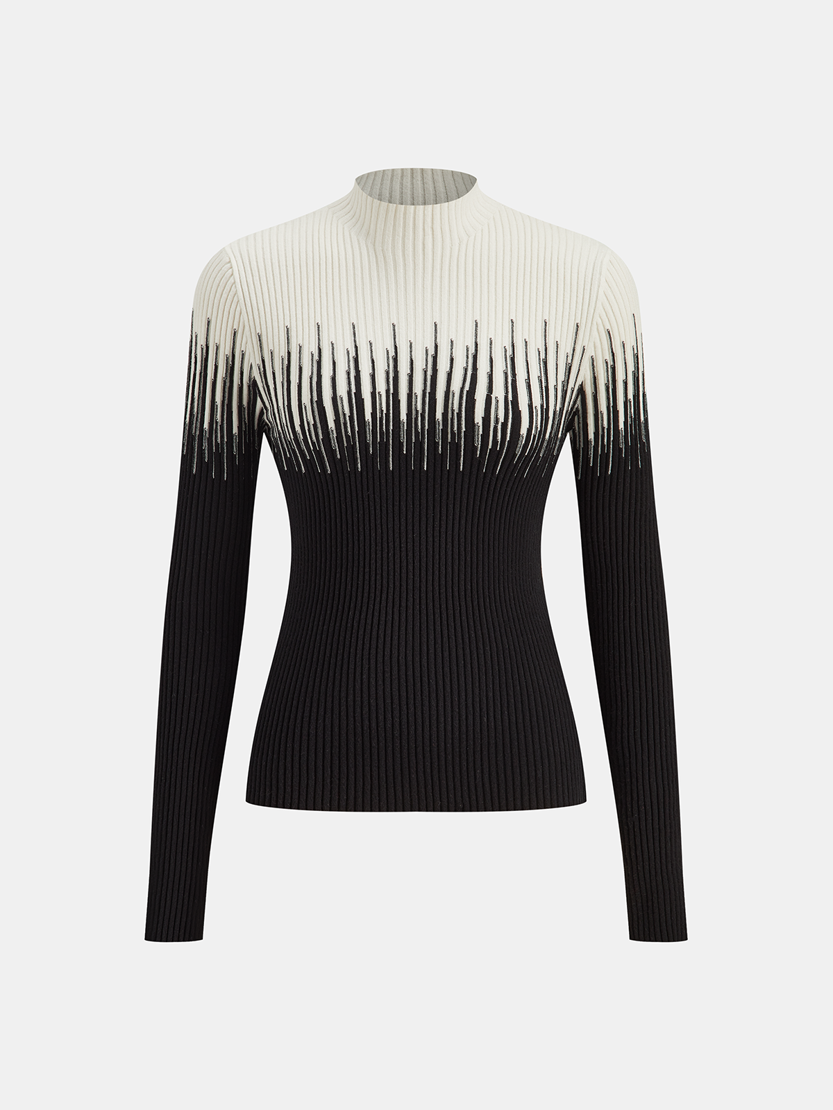 Pullover mit geometrischem Muster und Stehkragen