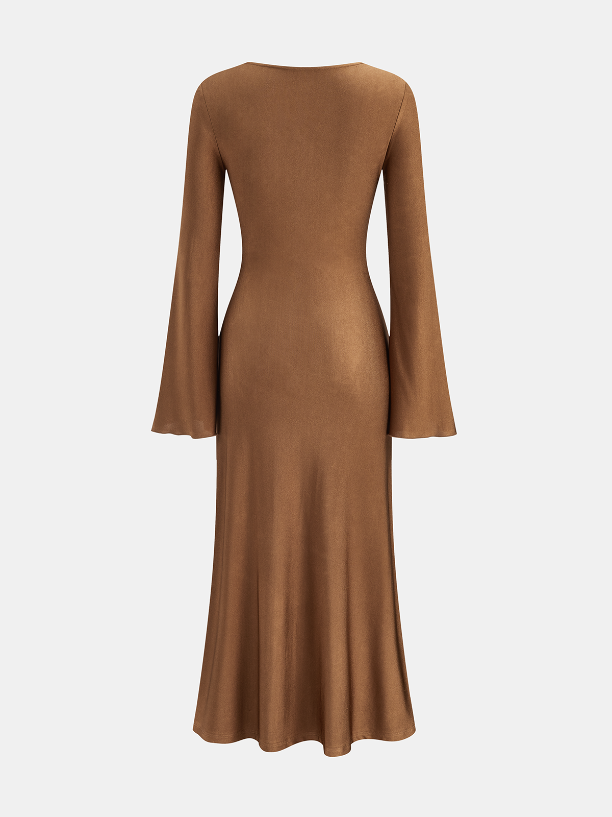 Robe longue évasée à col bénitier