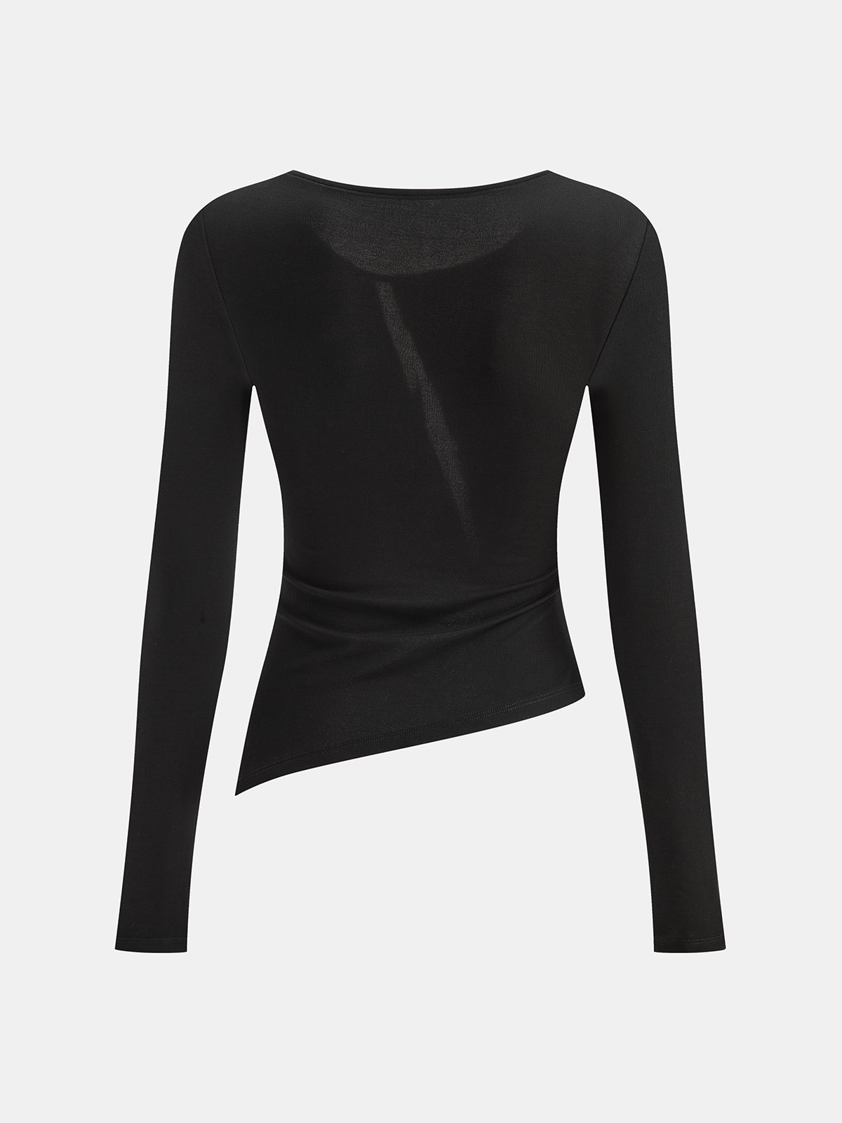 Bra-free Asymmetrical Round Neck Shirt
