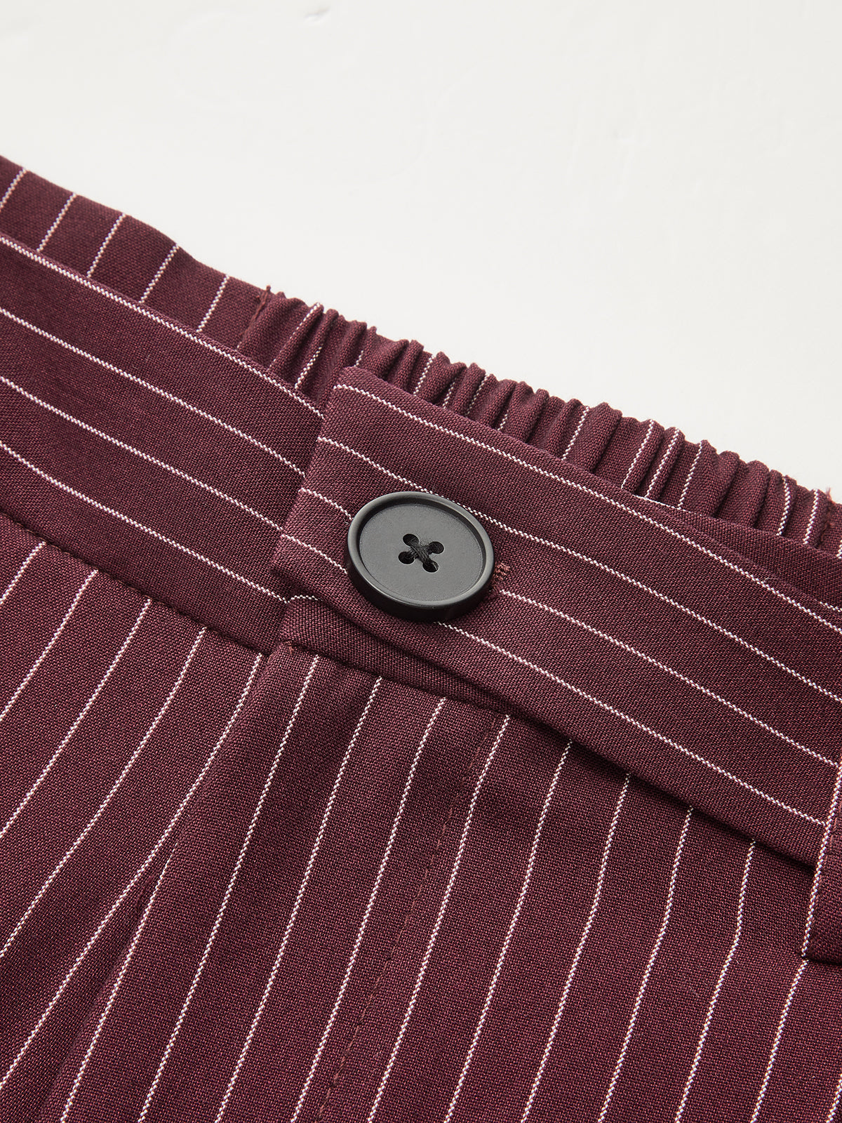 Asymmetrischer Bund Nadelstreifen-Hose mit weitem Bein