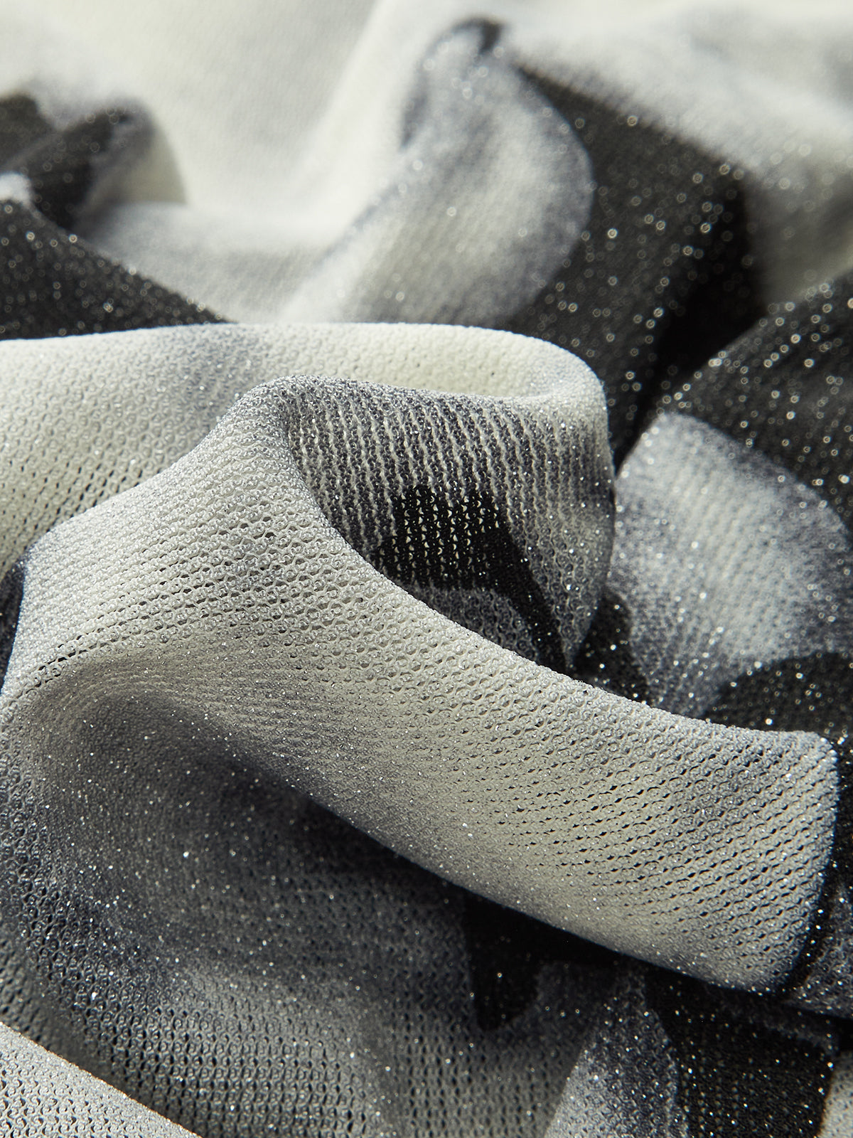 Blouse cache-cœur semi-transparente à manches longues en maille imprimée marbre