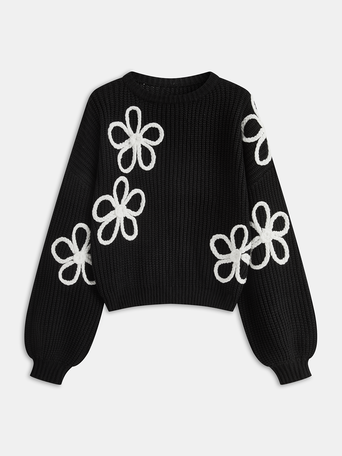 Pullover mit Blumenapplikation