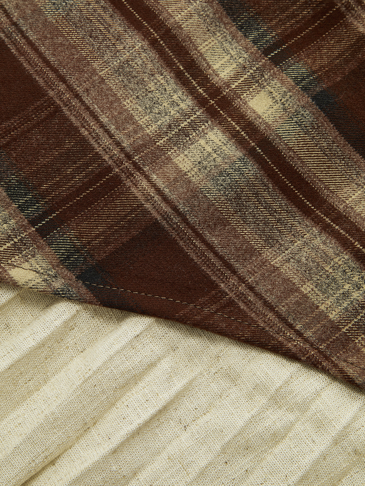 Plaid Asymmetric Pleated Mini Skirt