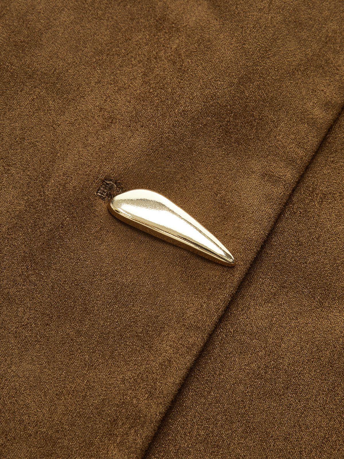 Metal Button Suede Effect Vest