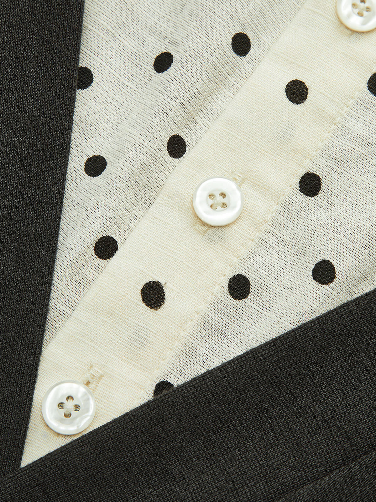 2 in 1 Polka Dot Contrast Bouse