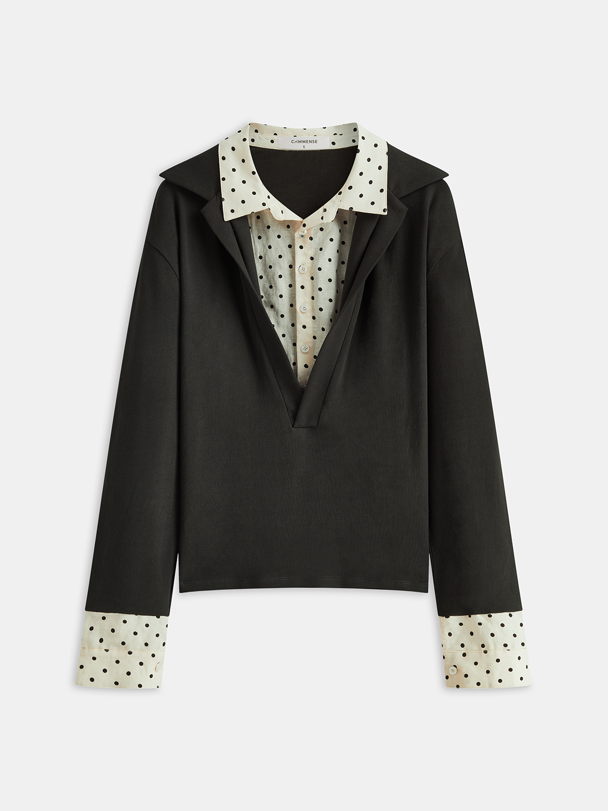 2 in 1 Polka Dot Contrast Bouse