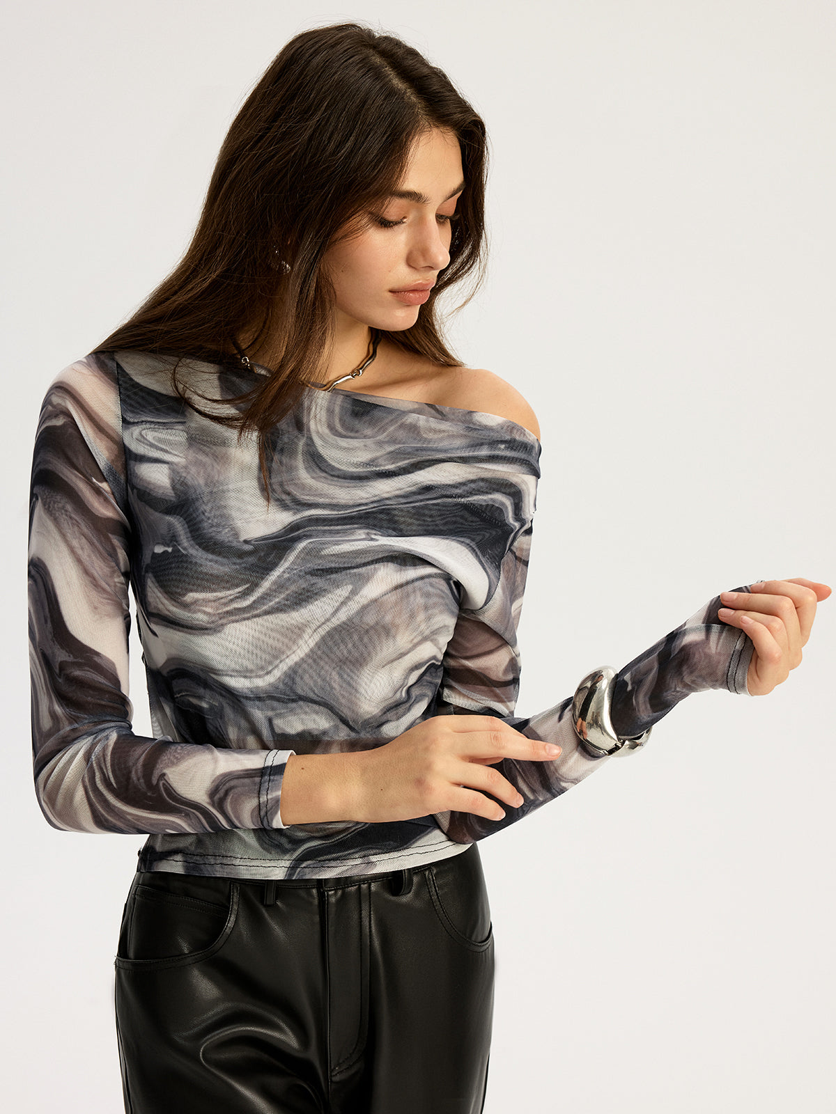Stormy Mesh Off Shoulder Top