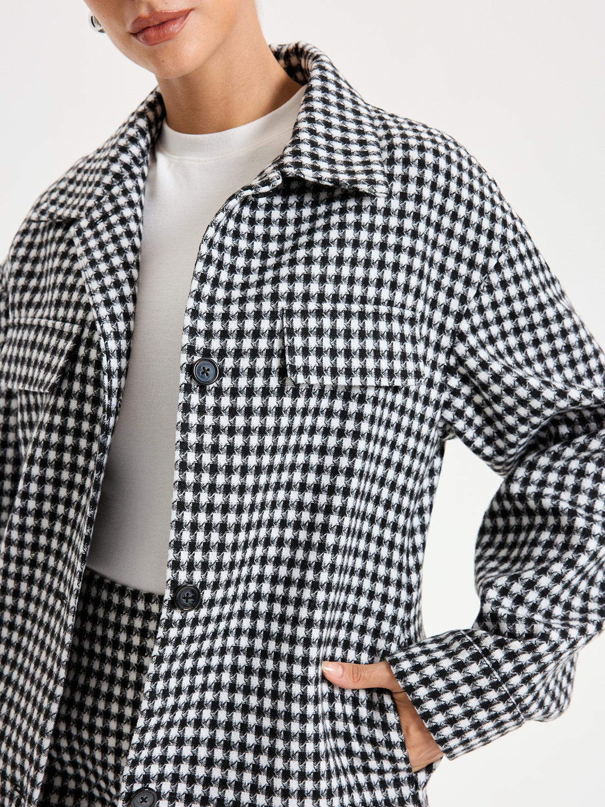 Karierte Jacke mit Revers