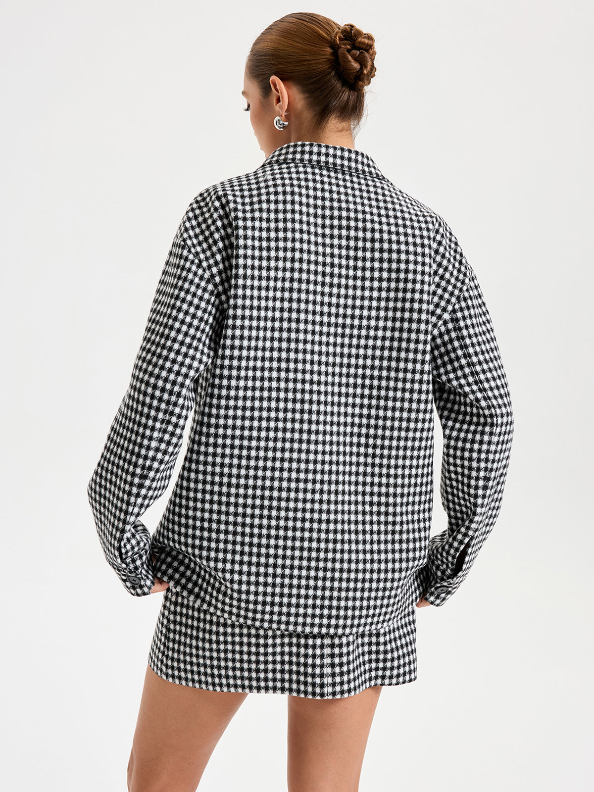 Karierte Jacke mit Revers