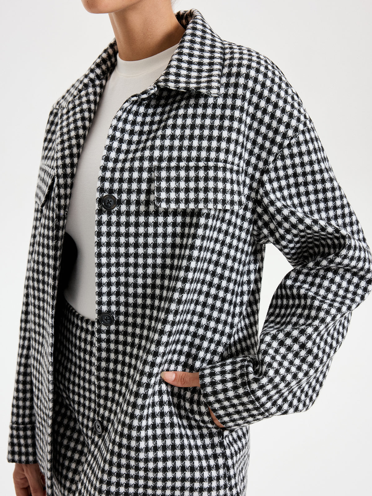 Karierte Jacke mit Revers
