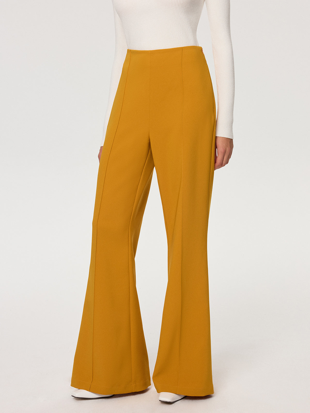 Pantalon évasé taille mi-haute