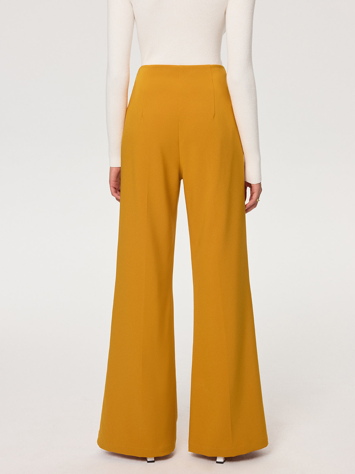 Pantalon évasé taille mi-haute