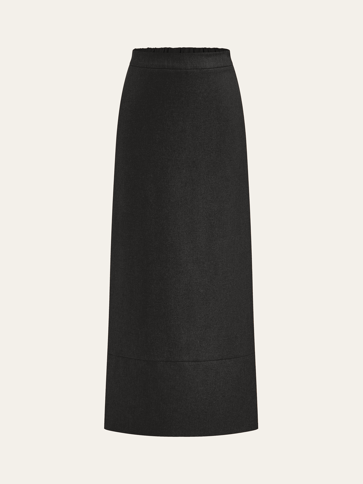 Elastic Waist Slit Maxi Skirt