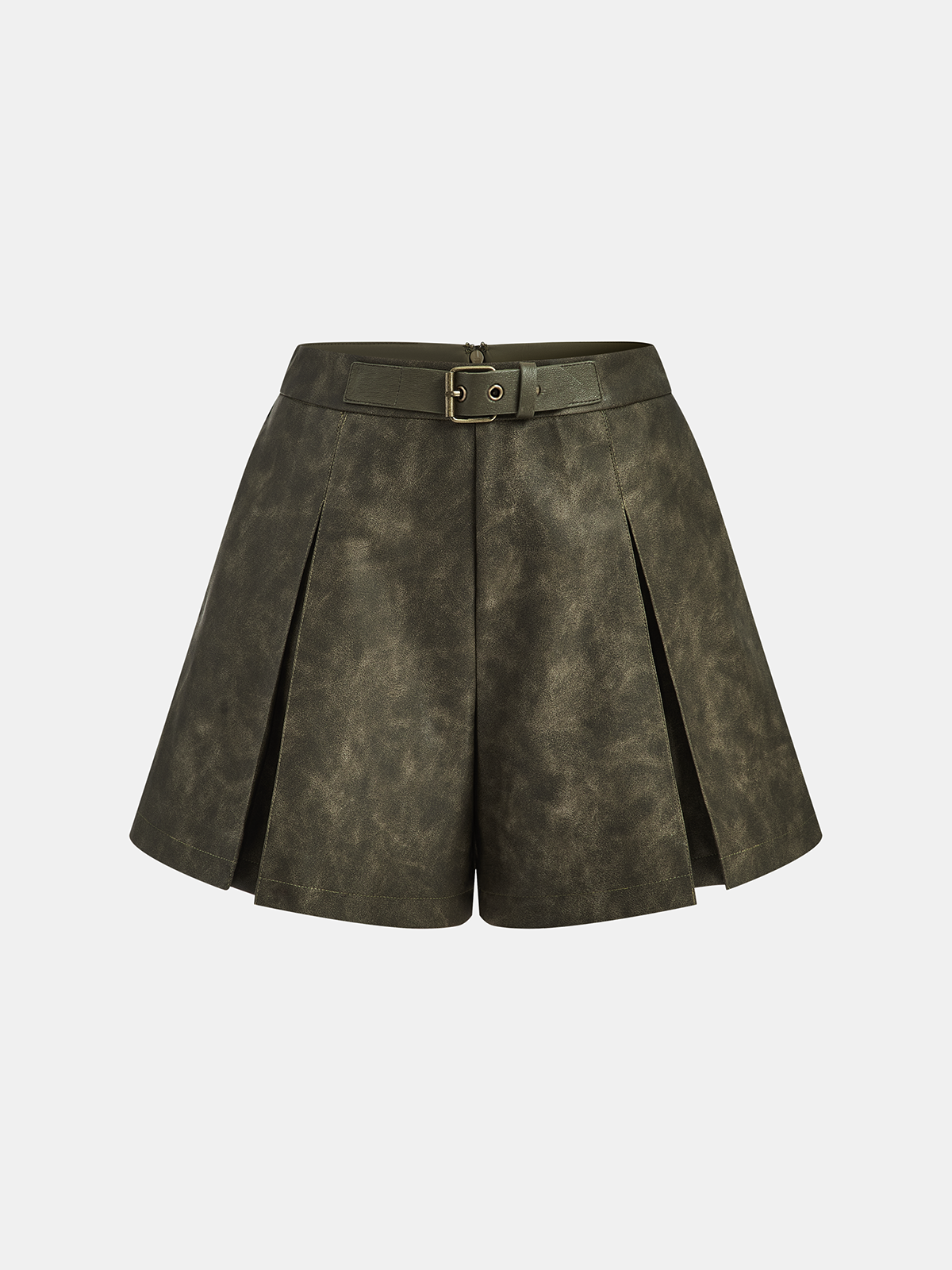 Shorts plissés en similicuir