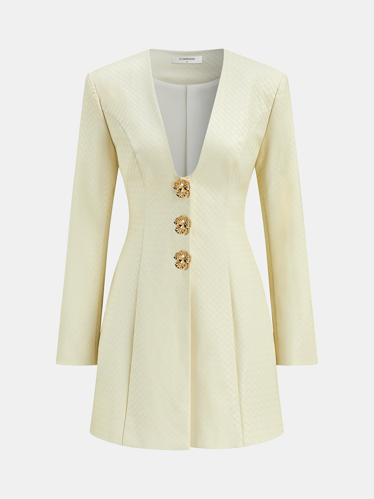 Floral Metal Button Faux Leather Mini Dress