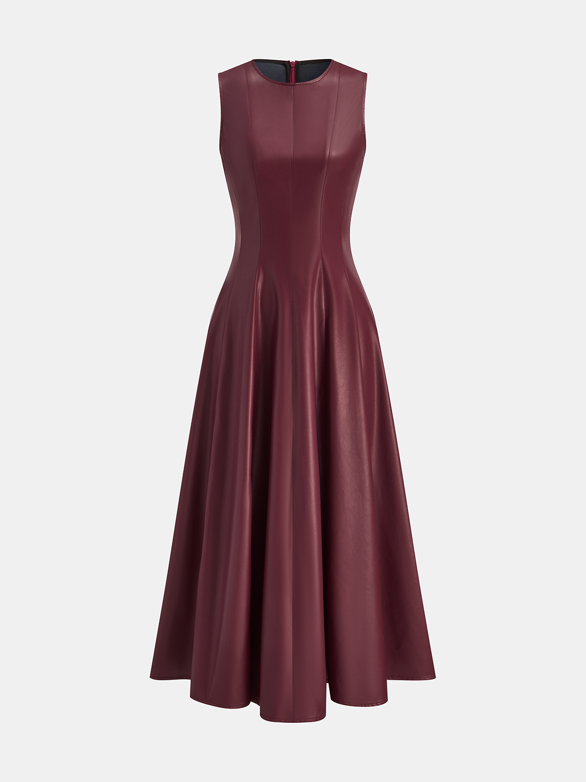 Plissiertes Kleid aus Kunstleder