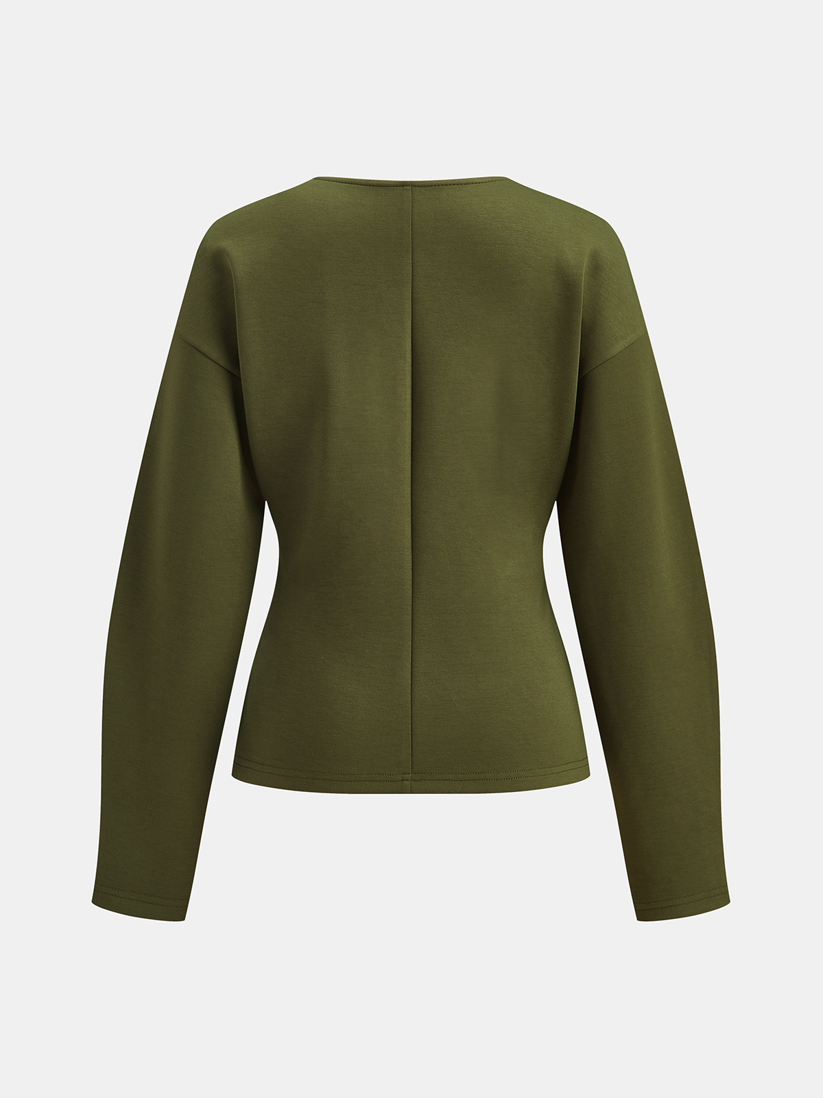 V-neck Longline Fitted Waist Cardigan