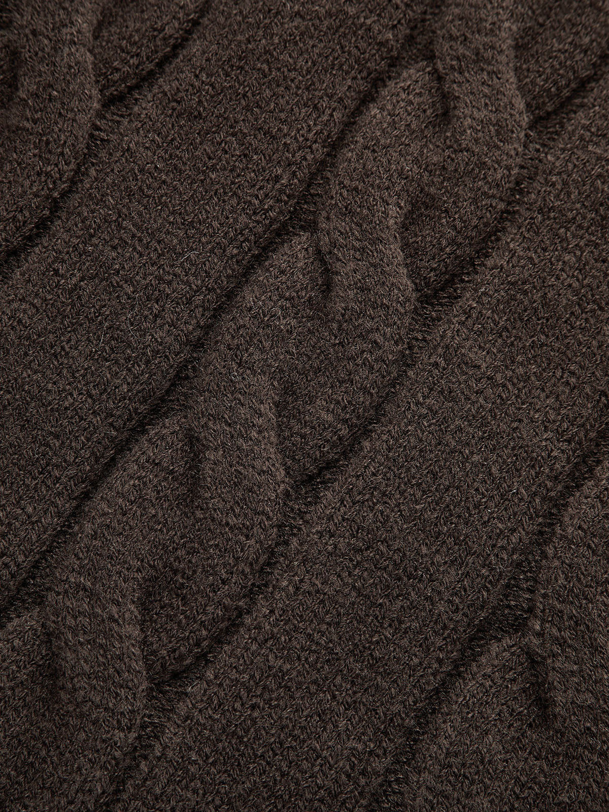 Cable Knit Round Neck Cardigan