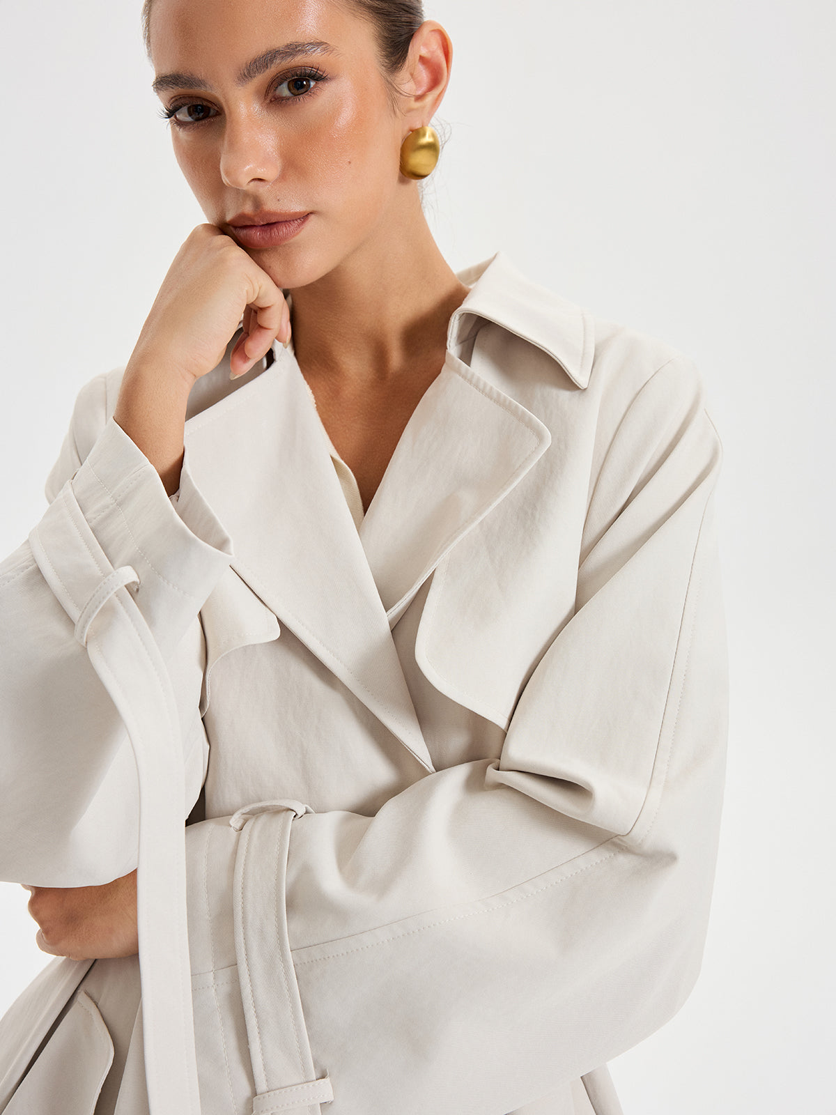 Trench-coat croisé ceinturé
