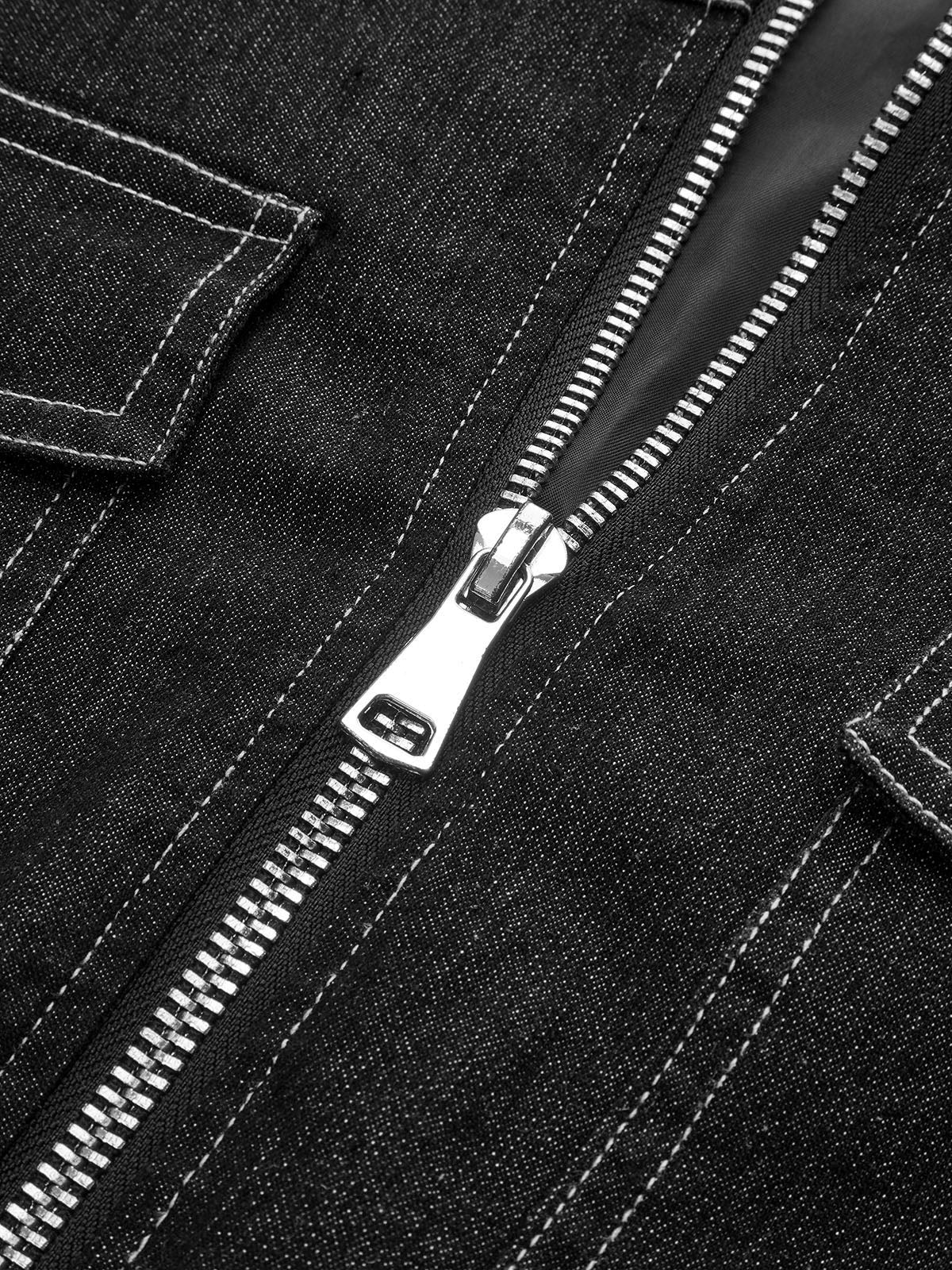 Oversized Zip Up Denim Jacket