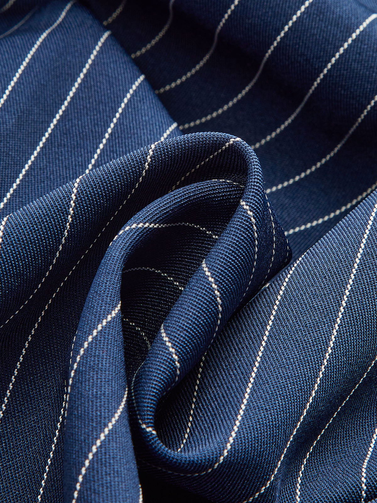 Transparent Strap Belted Pinstripe Jumpsuit