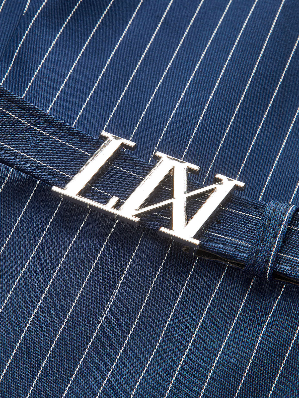 Combinaison pantalon rayée avec ceinture et bretelles transparentes