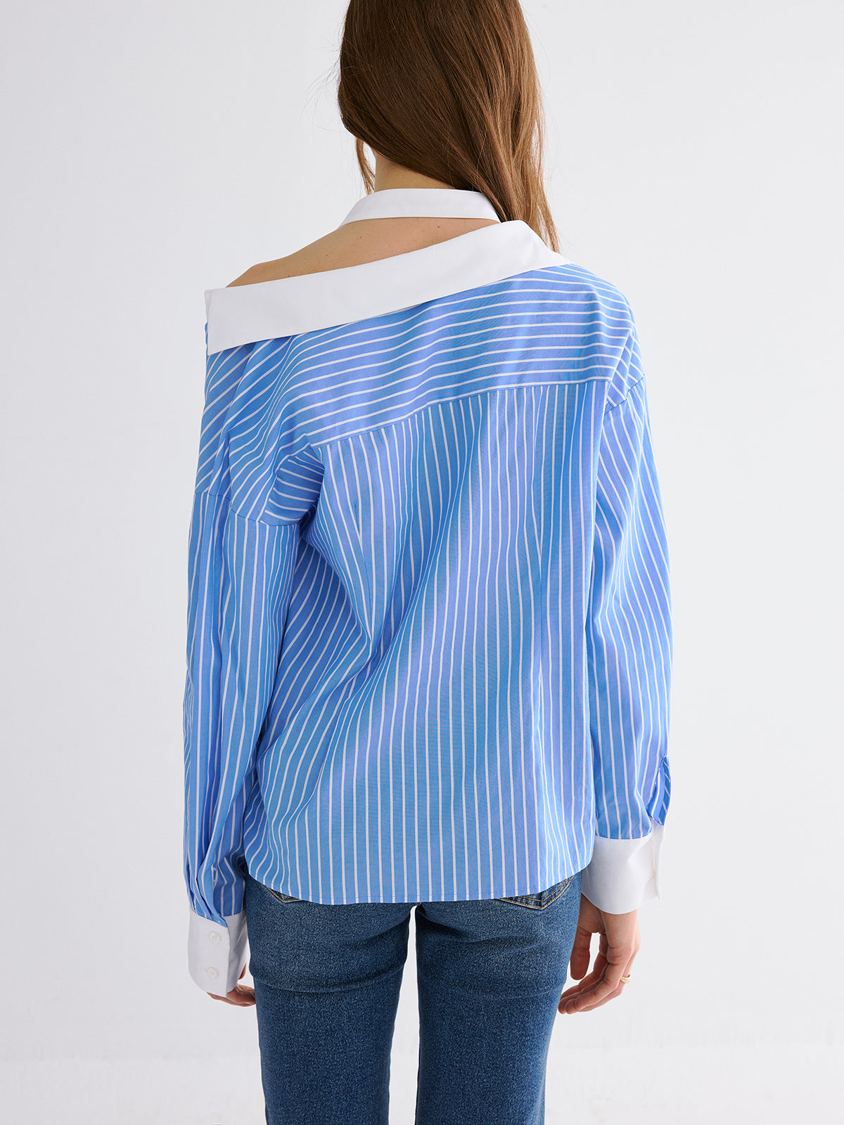 Chemise rayée à col fendu