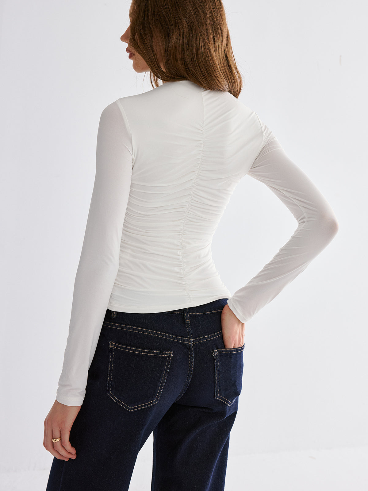Gerafftes Langarm-Top