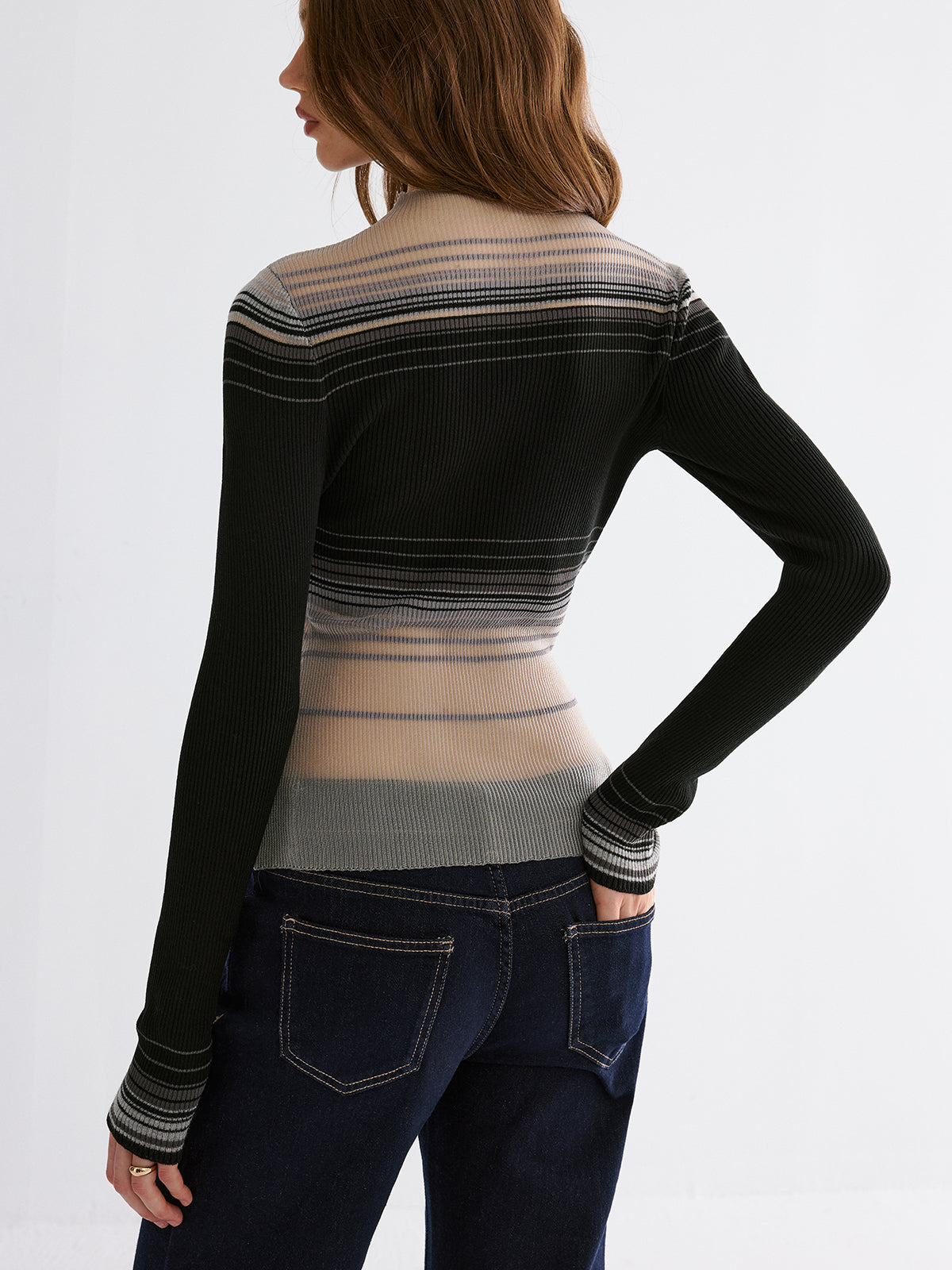 Stricktop mit Farbverlaufsgewebe