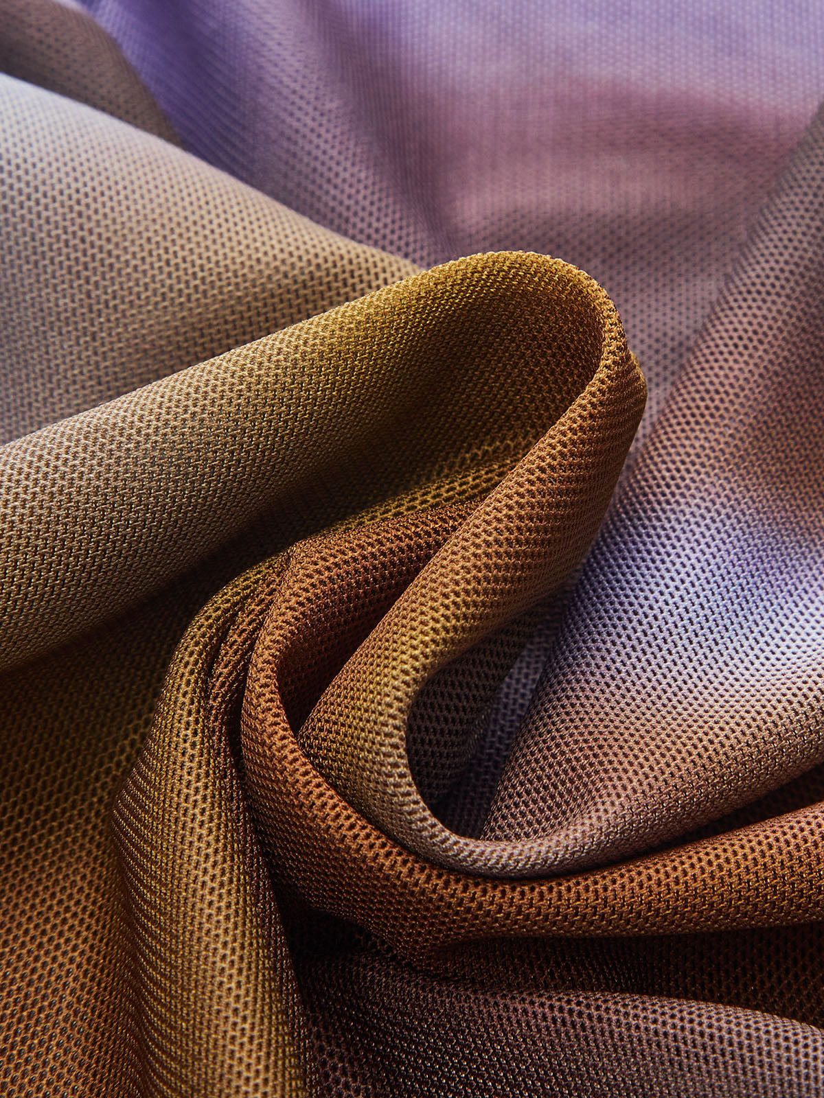 Criss Cross Printed Mesh Long-Sleeve Top