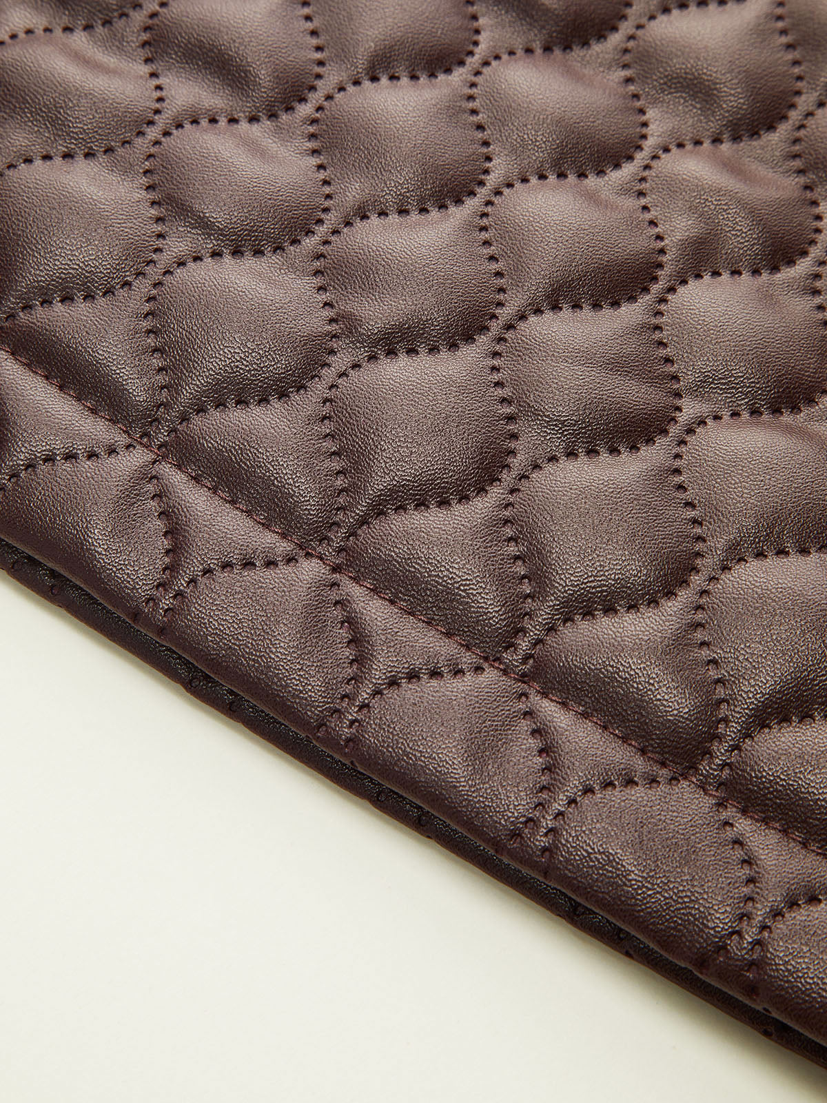 Faux Leather Quilted Mini Skirt