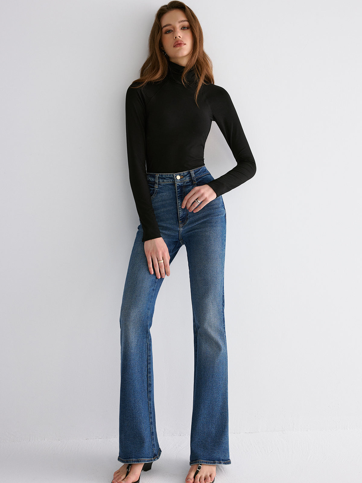 Bra Free Soft Line Open Back Long Sleeve Shirt