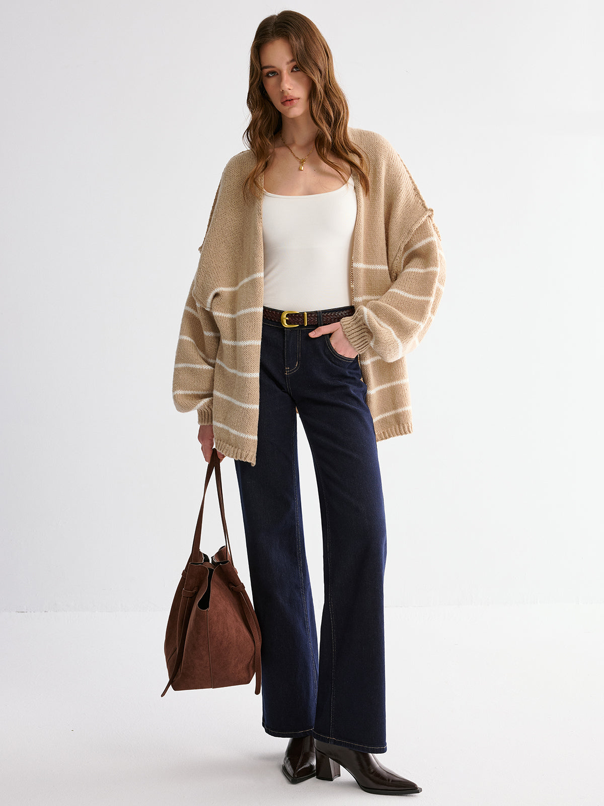 Gilet rayé brossé