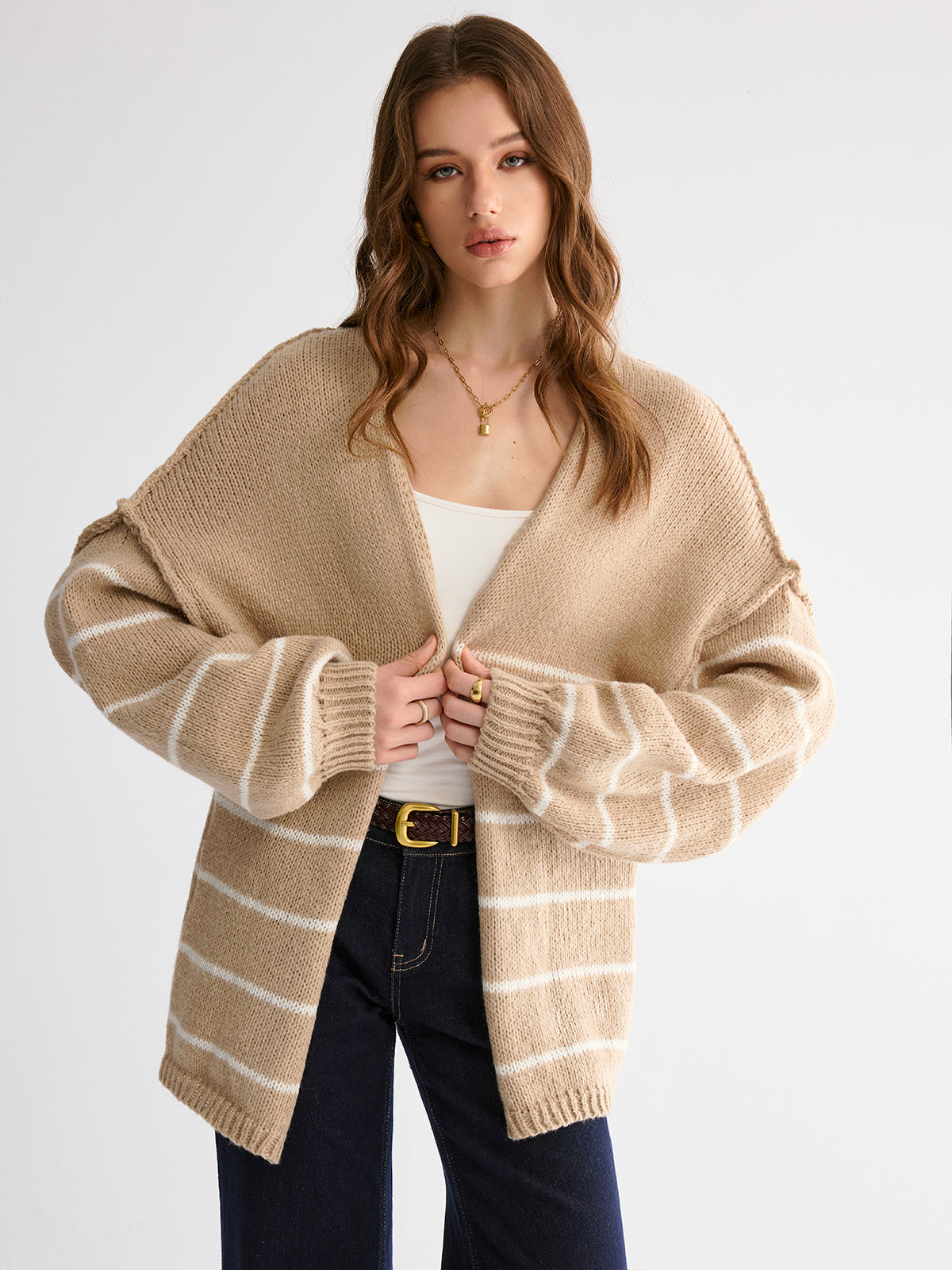 Gilet rayé brossé