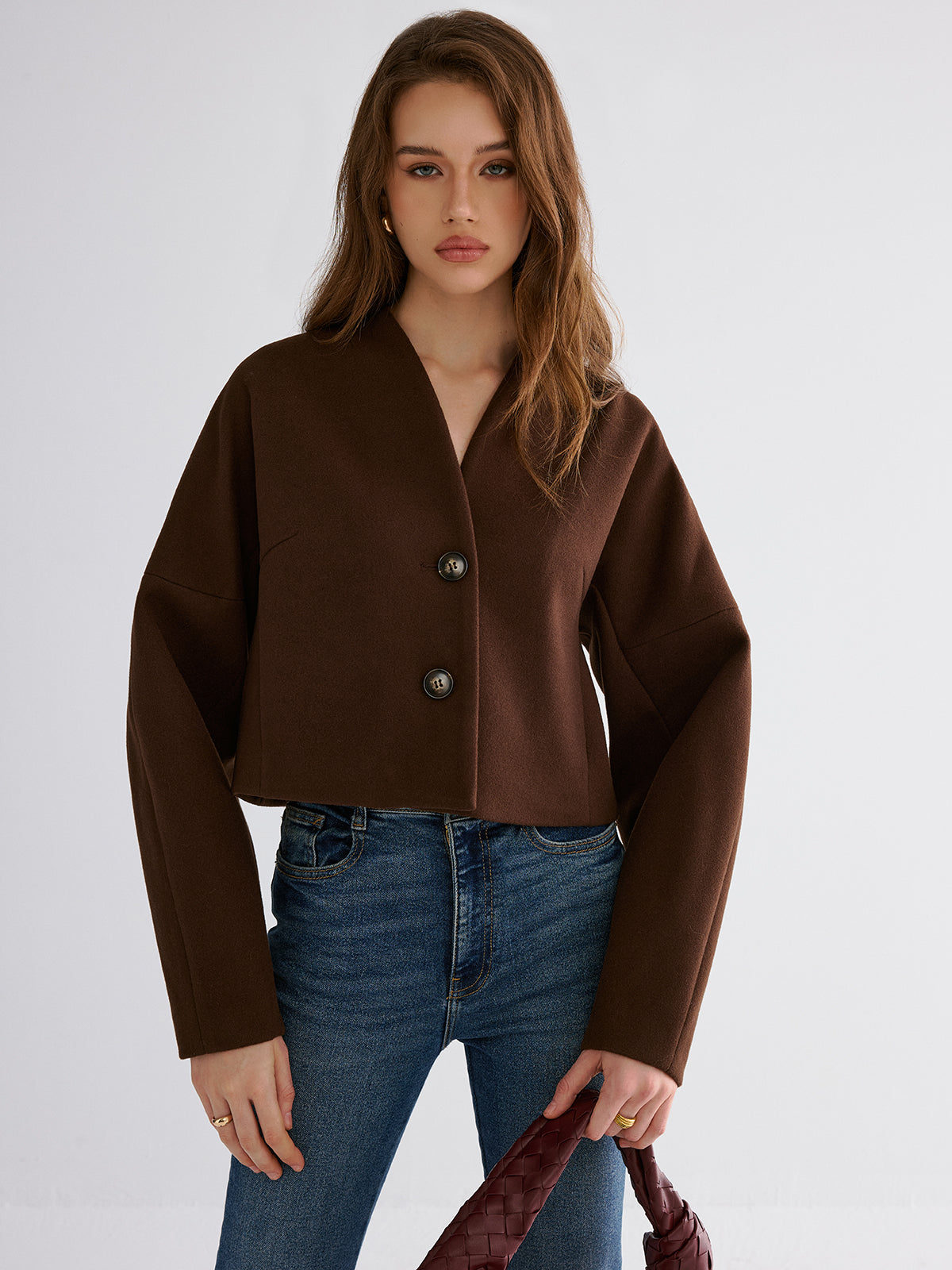 Kurzjacke aus Wollmix