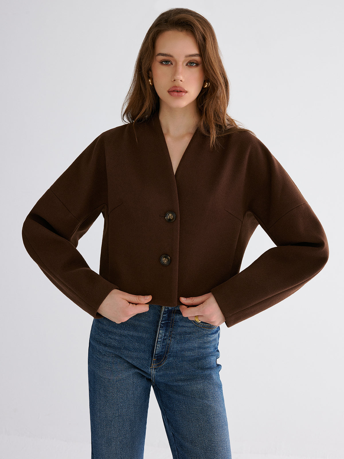 Wool-Blend Cropped Jacket