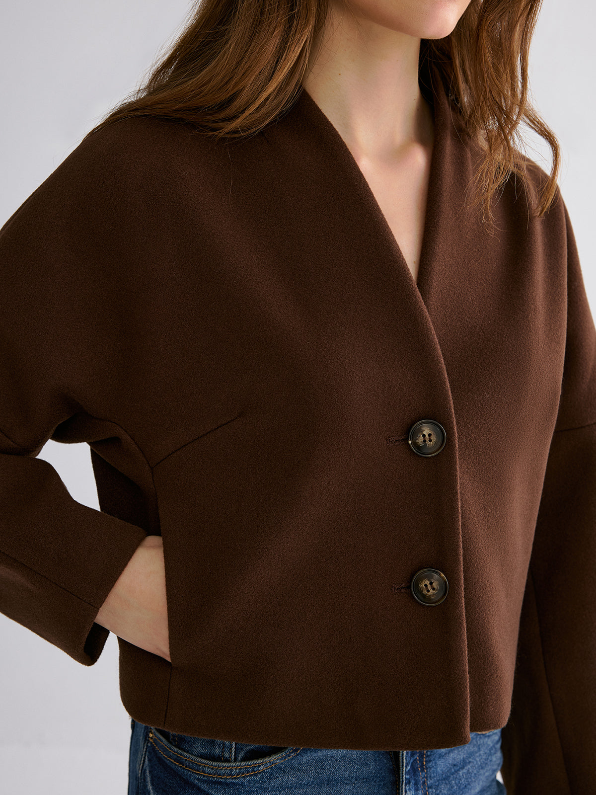 Wool-Blend Cropped Jacket