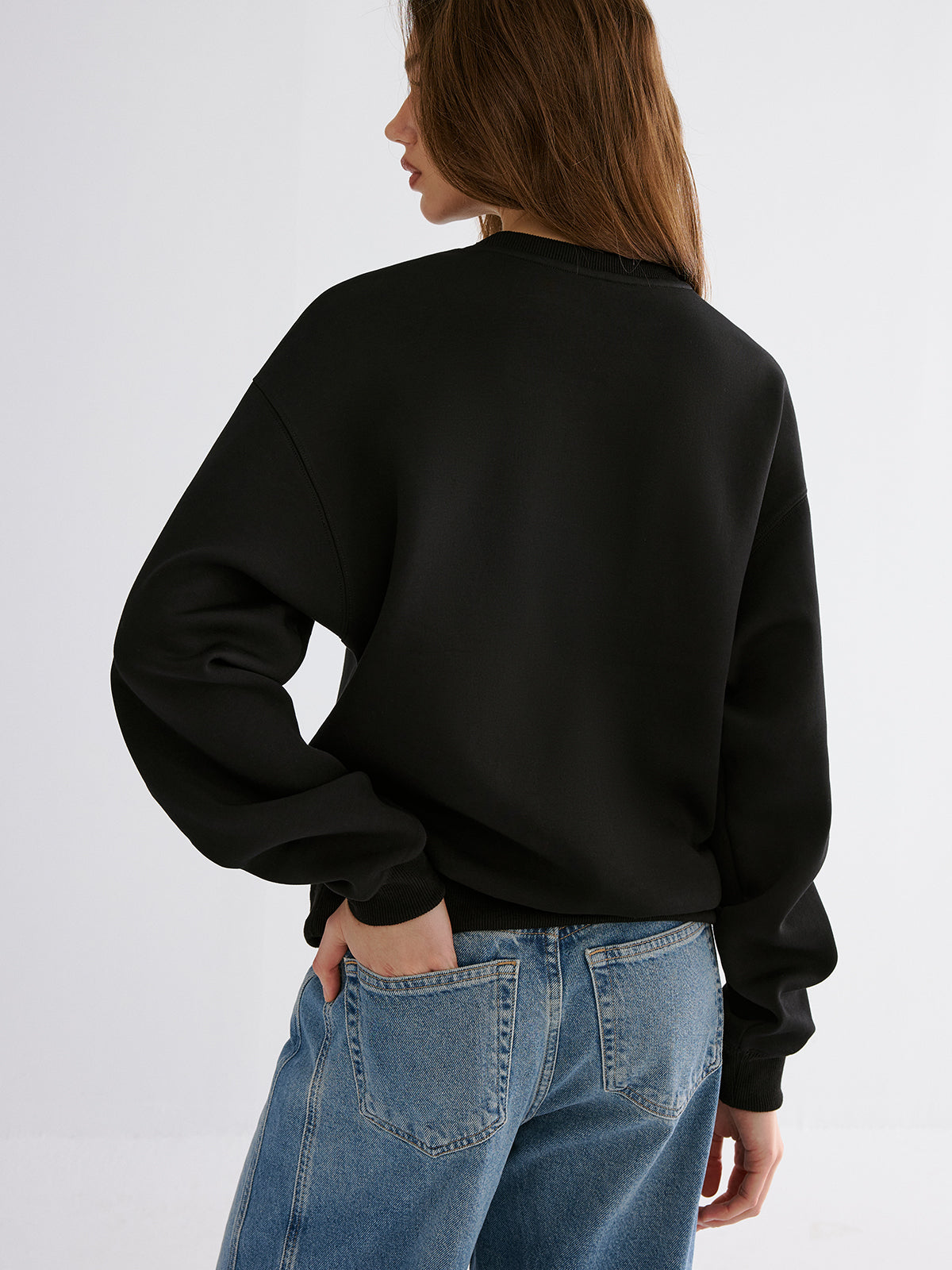 Sweat-shirt brodé chaîne dorée
