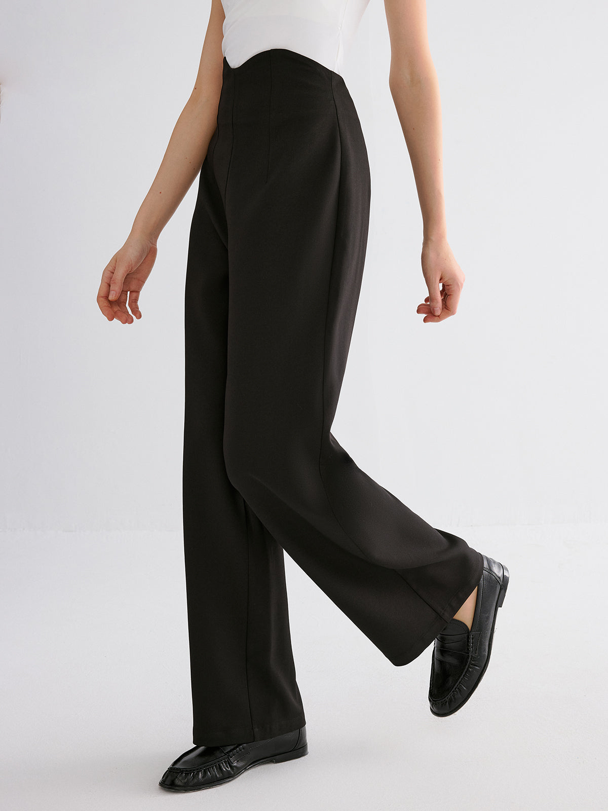 High-Waist-Hose mit weitem Bein
