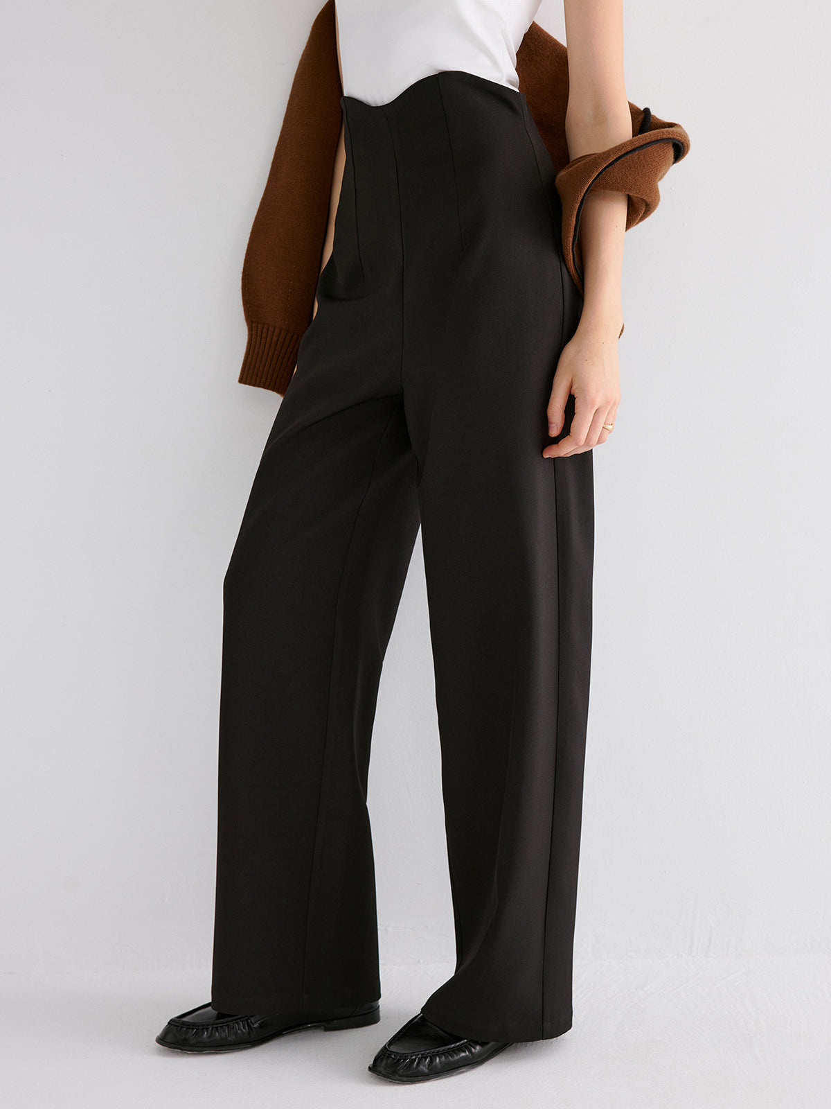 High-Waist-Hose mit weitem Bein