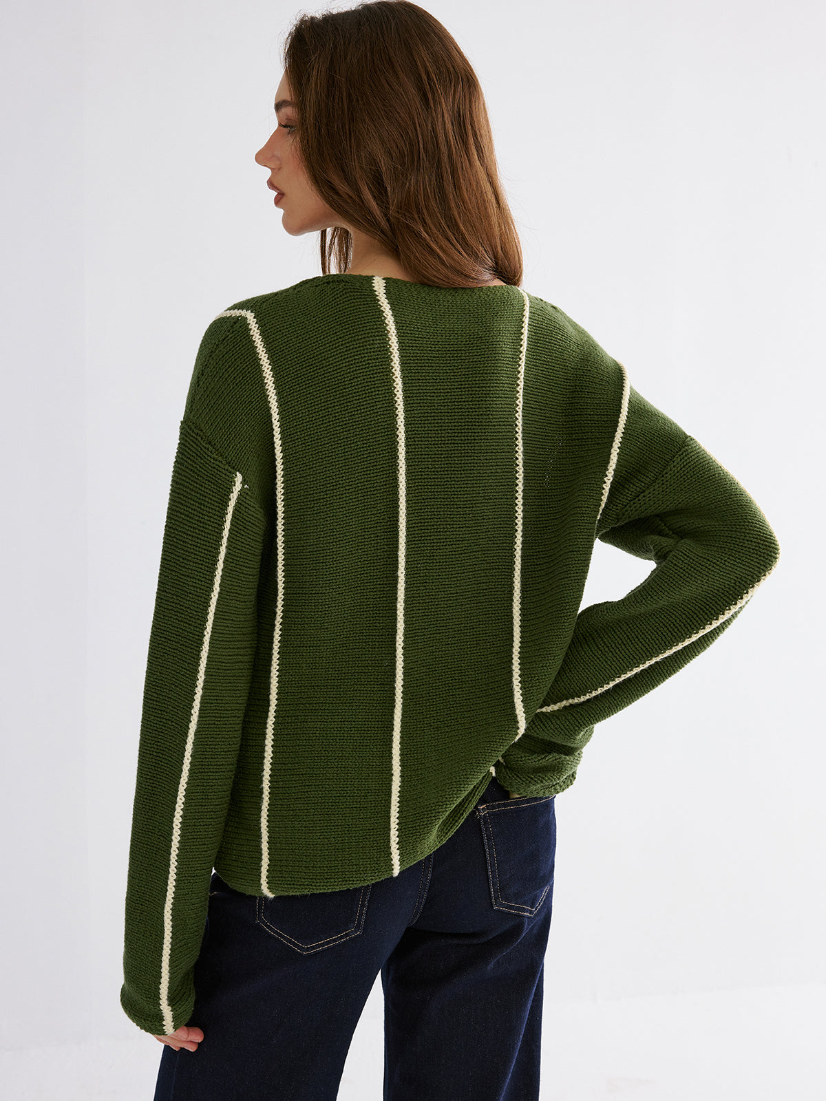 Pull rayé contrastant