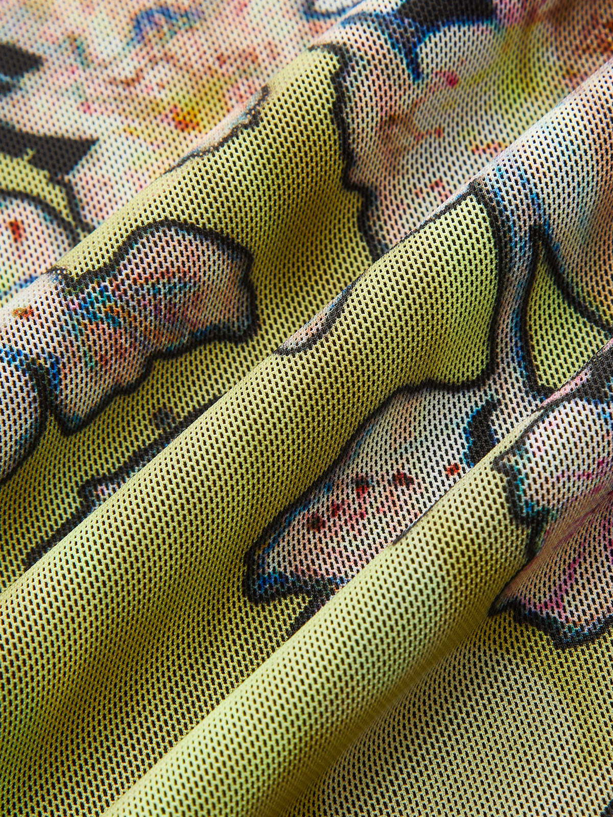 Robe longue en maille à manches longues et imprimé floral