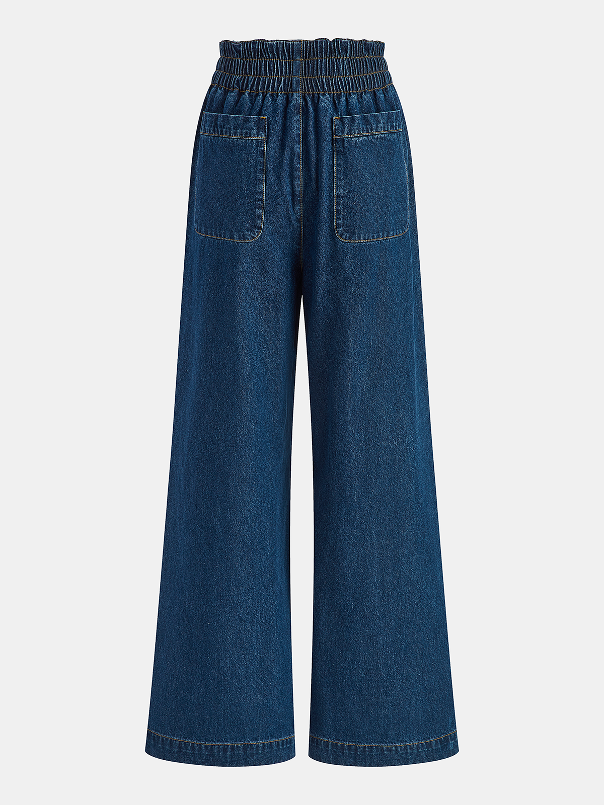 Pantalon en jean à taille élastique et jambes larges